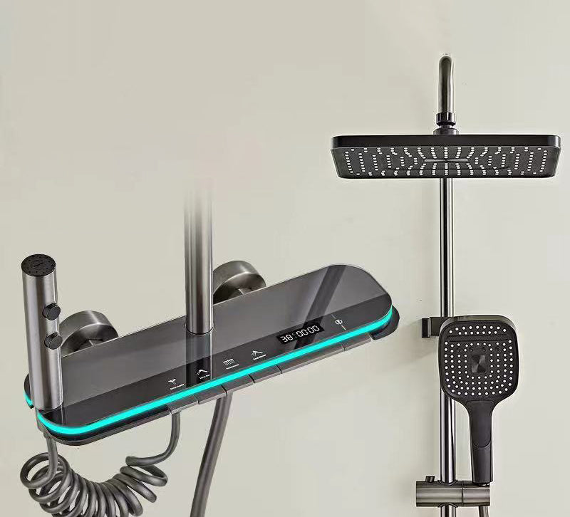 πΏ Smart Gun Gray Thermostatic Shower Set with LED Touch Display & Multi-Spray Modes