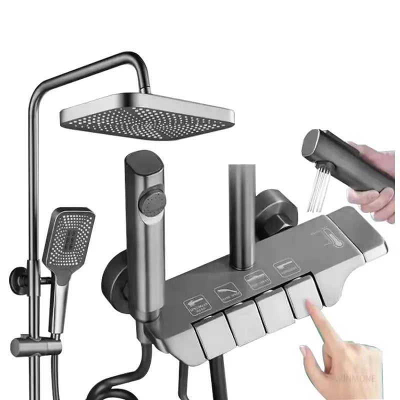 Piano Luxe Complete Bath Set – Gun Grey & Black