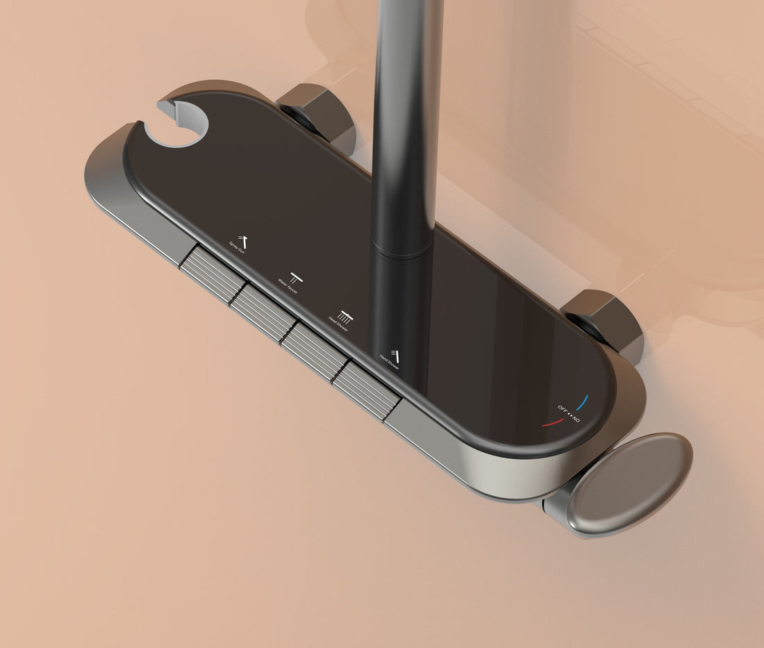 AquaBlade Pro β Triple Handle Luxury Shower System (Gun Grey)