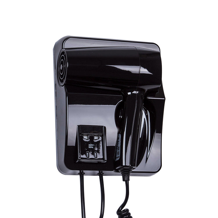 Wall-Mounted Hotel Hair Dryer with Power Outlet | Compact & Dual Function