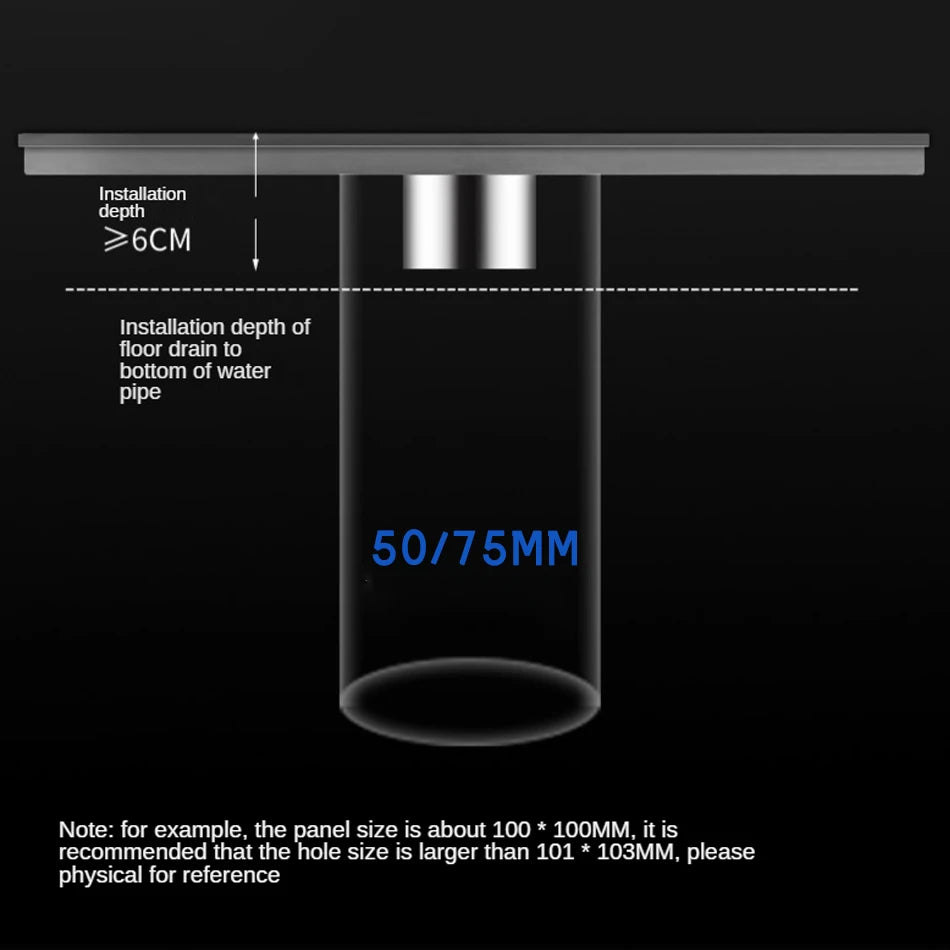 Stainless Steel Long Floor Drain Silver