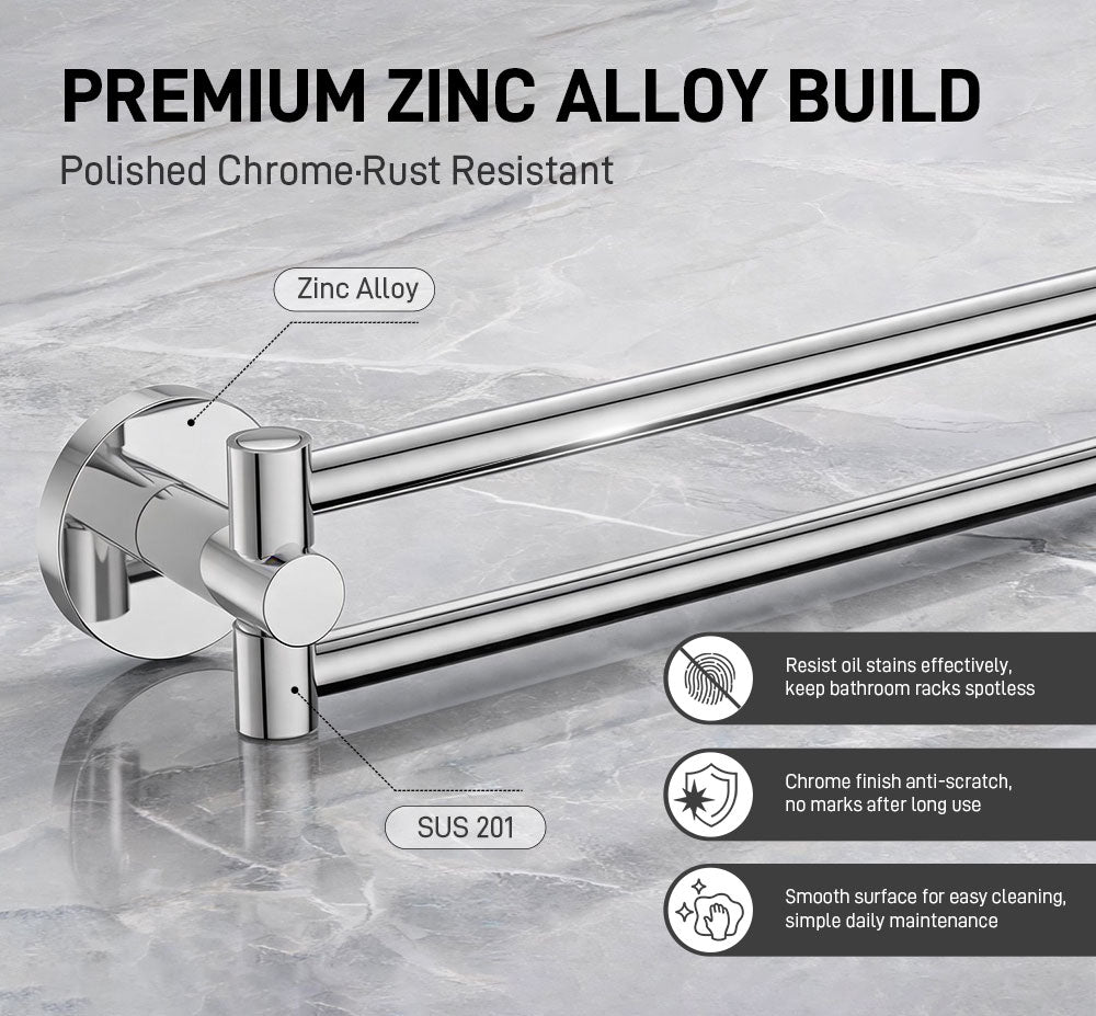 Double Arm Towel Stand – Wall Mounted