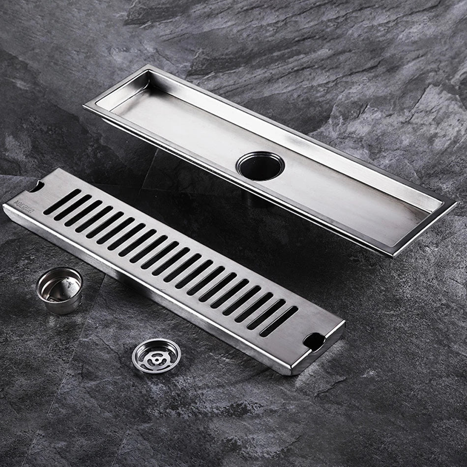 Stainless Steel Long Floor Drain Silver