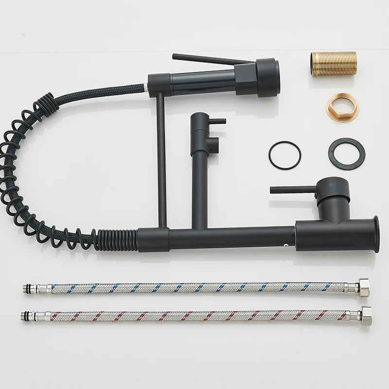 Kitchen Double Pull Down Spring Faucet