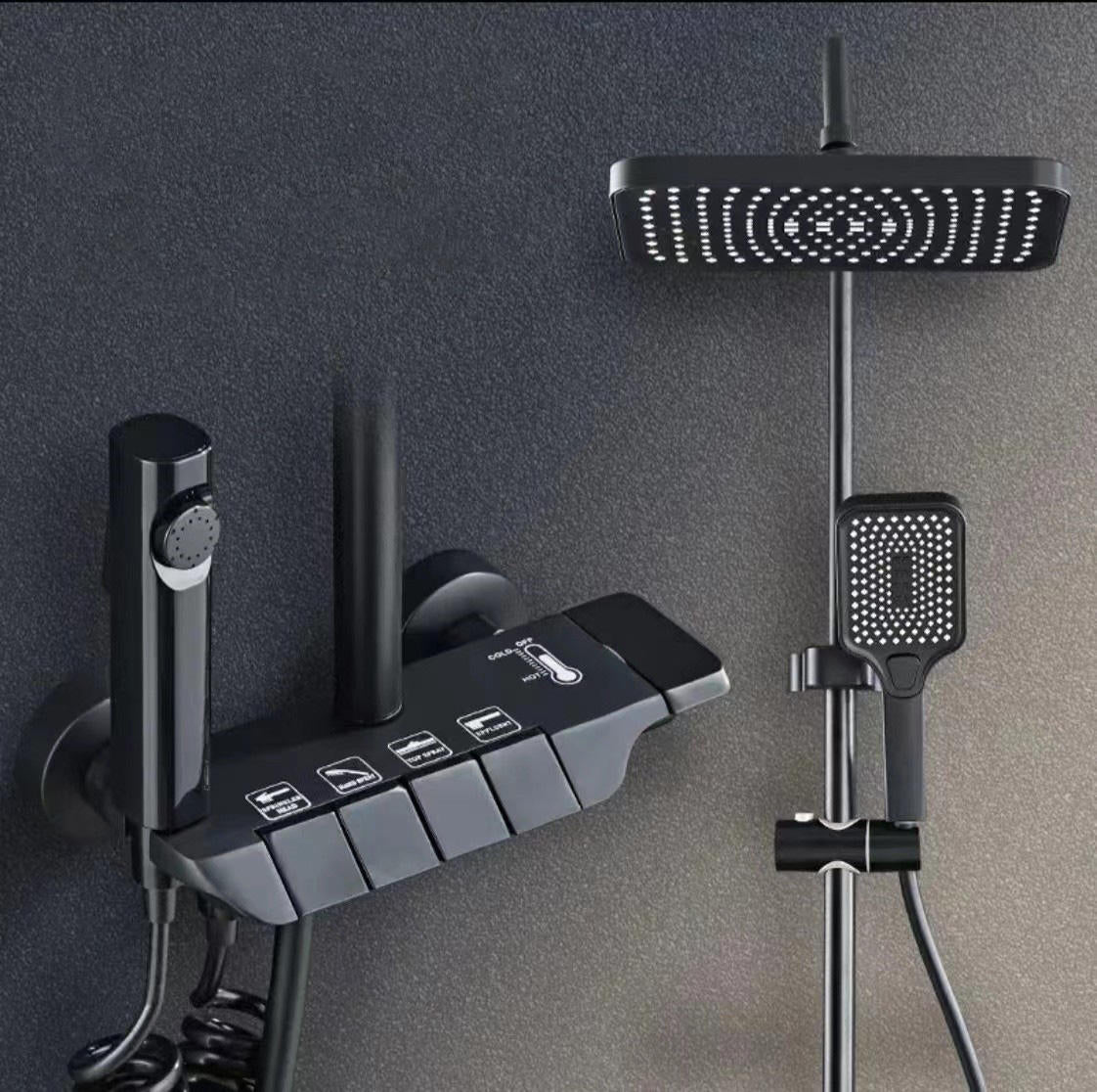 Piano Luxe Complete Bath Set – Gun Grey & Black