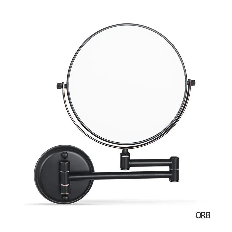 Round Folding Wall-Mounted Magnifying Mirror