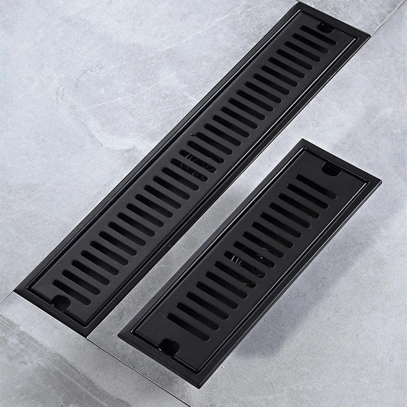 Stainless Steel Long Floor Drain Black