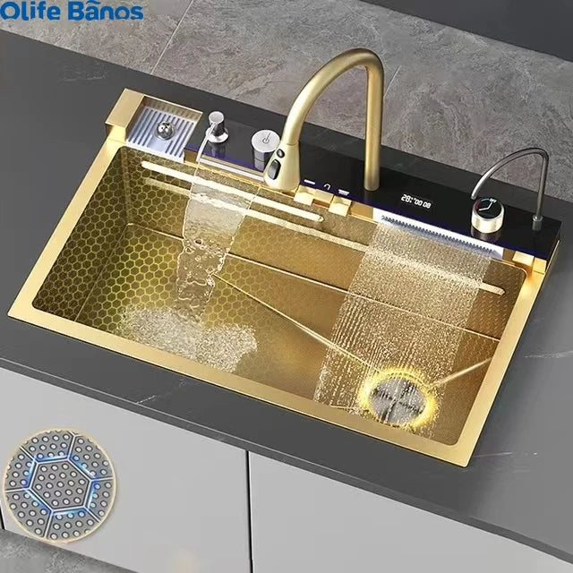 Piano Design Multifunctional Kitchen Sink - Matte Gold