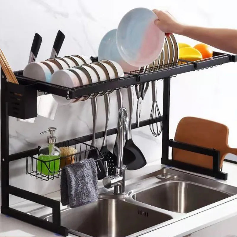 Kitchen Dish Rack Black 85cm