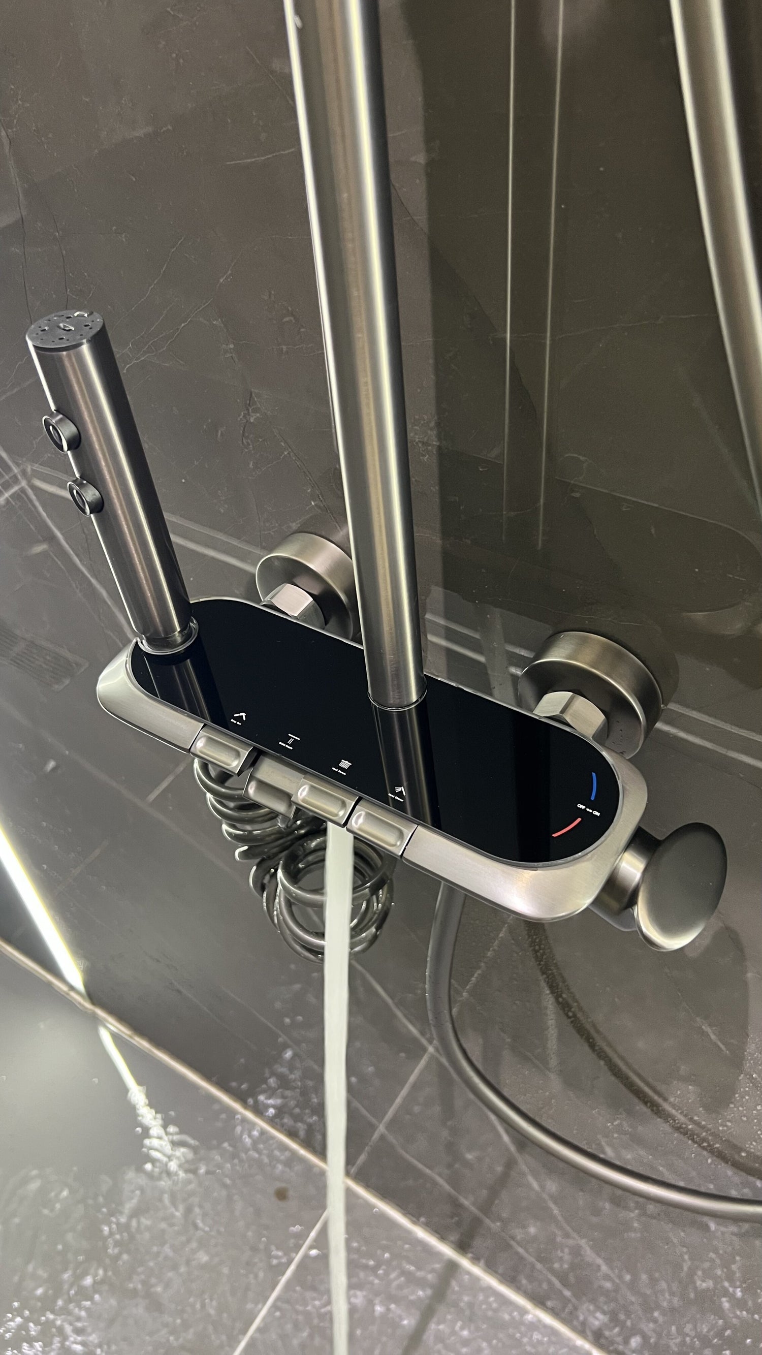 AquaBlade Pro – Triple Handle Luxury Shower System (Gun Grey)