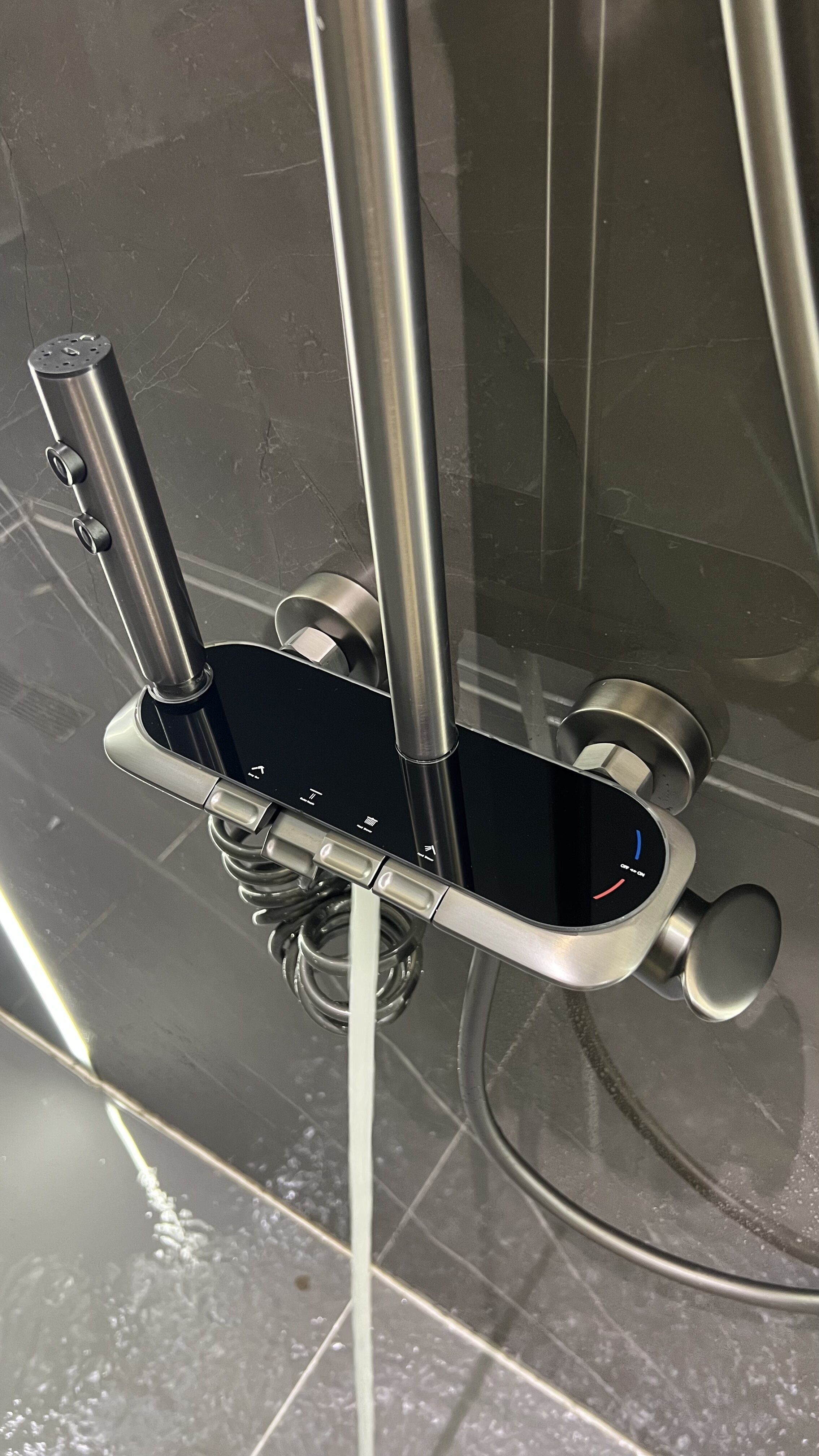 AquaBlade Pro – Triple Handle Luxury Shower System (Gun Grey)