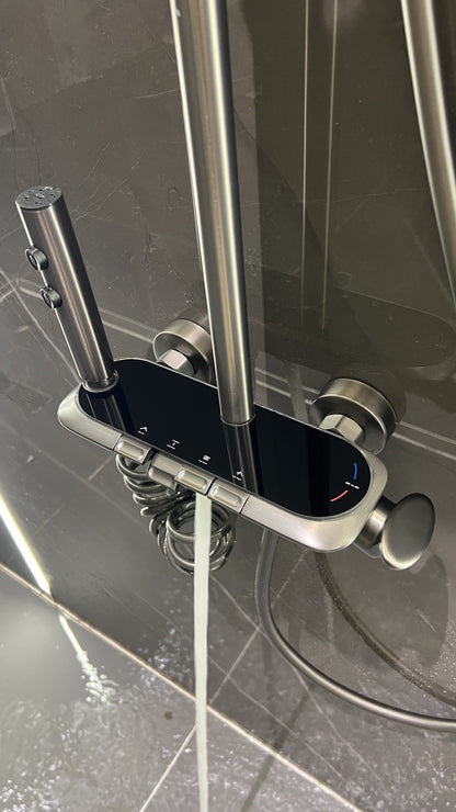 AquaBlade Pro – Triple Handle Luxury Shower System (Gun Grey)