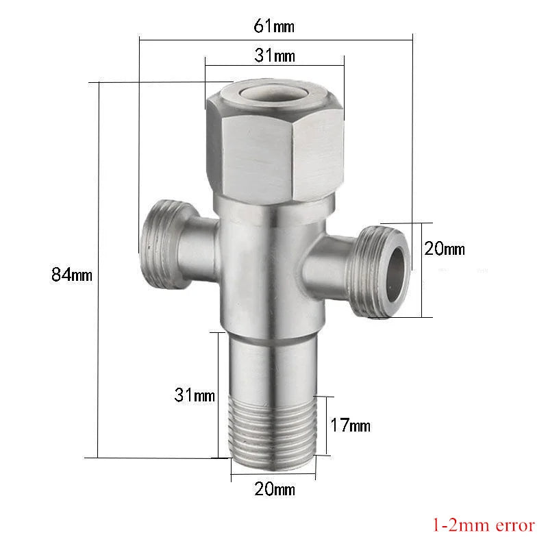 Stainless Steel Two Way Angle Valve Tee Cock