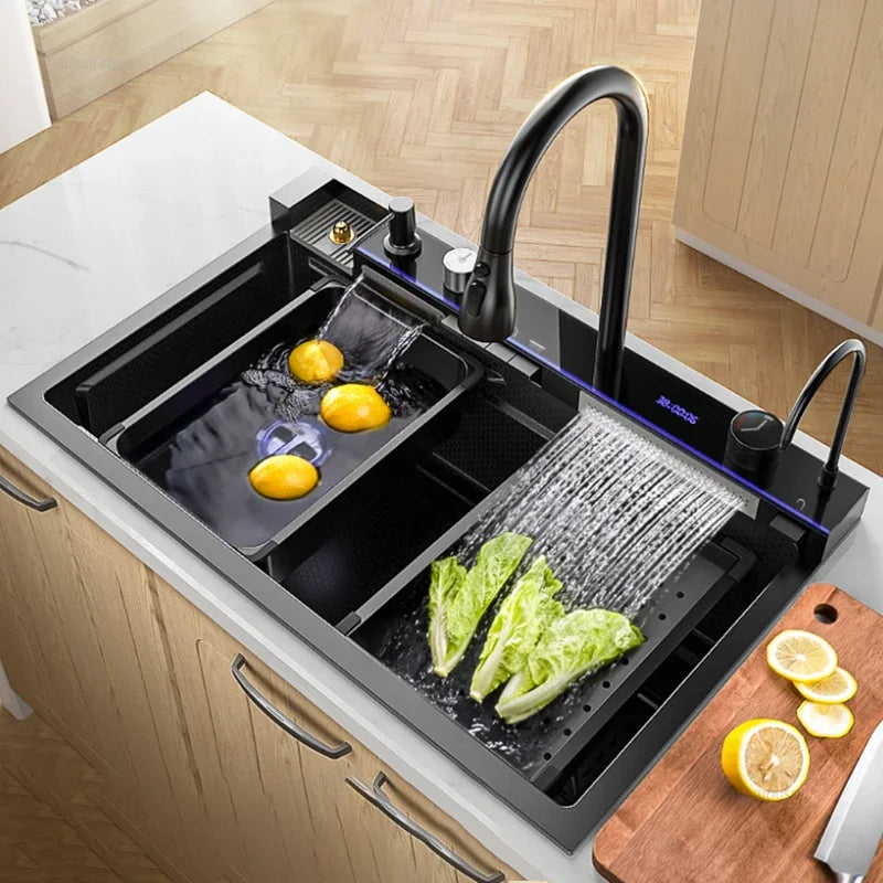 Piano Design Multi Functional Kitchen Sink - Black