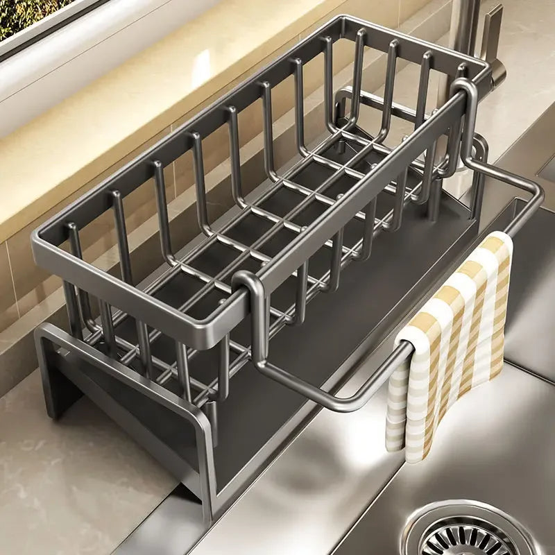 Kitchen Sink Sponge Rack With Drain