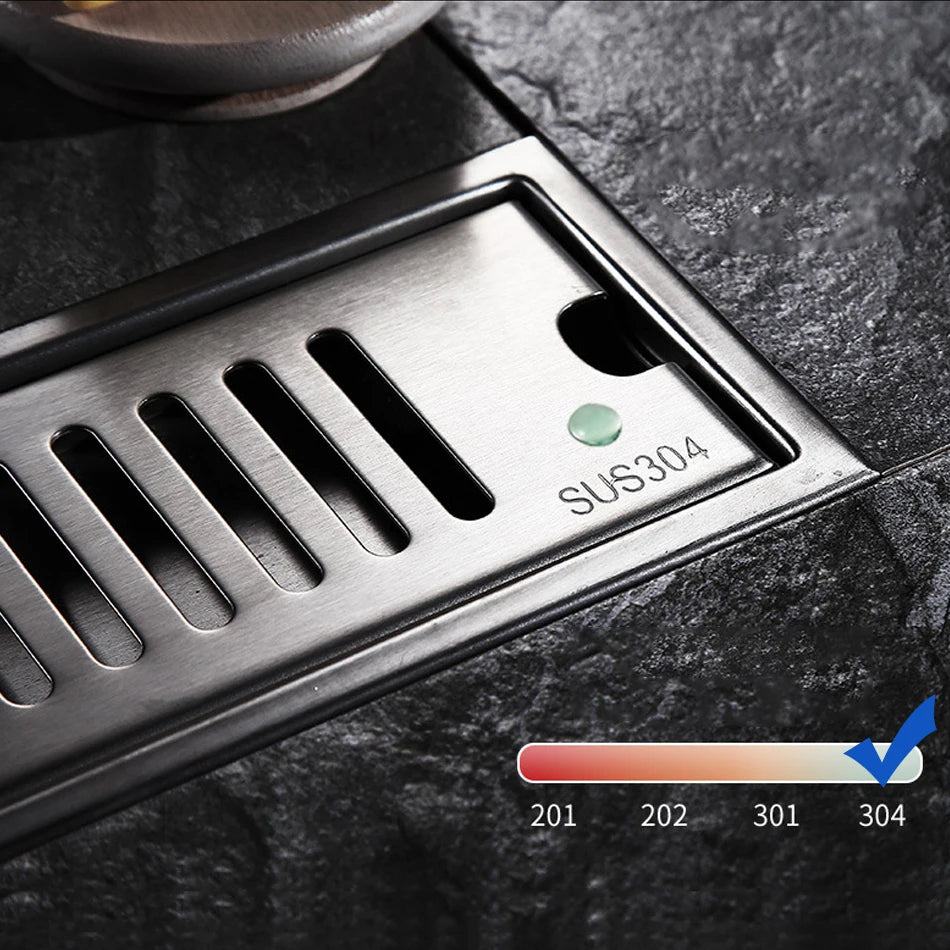 Stainless Steel Long Floor Drain Silver