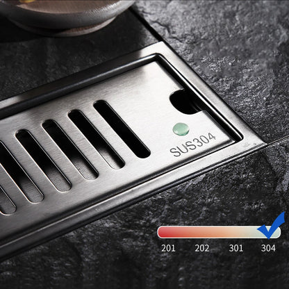 Stainless Steel Long Floor Drain Silver