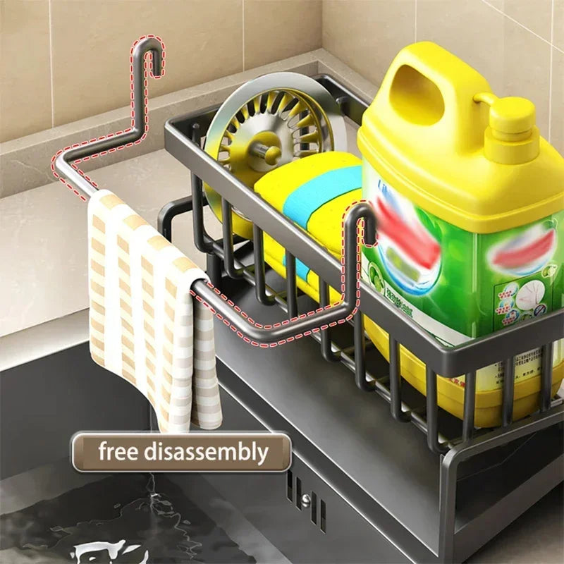 Kitchen Sink Sponge Rack With Drain