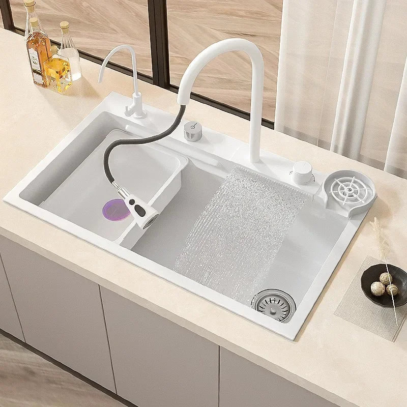 Waterfall Multifunctional Kitchen Sink - Matte White