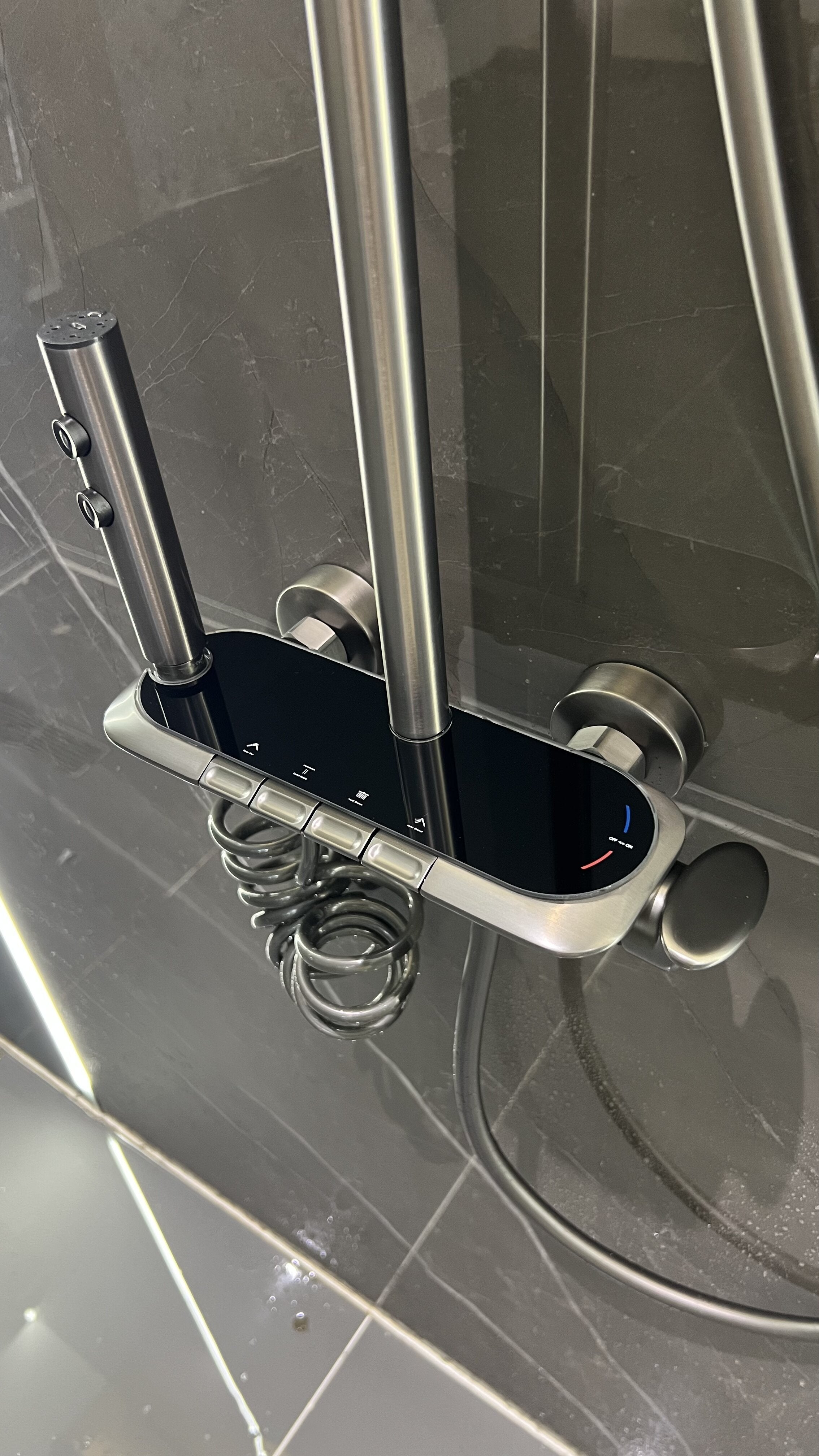 AquaBlade Pro – Triple Handle Luxury Shower System (Gun Grey)