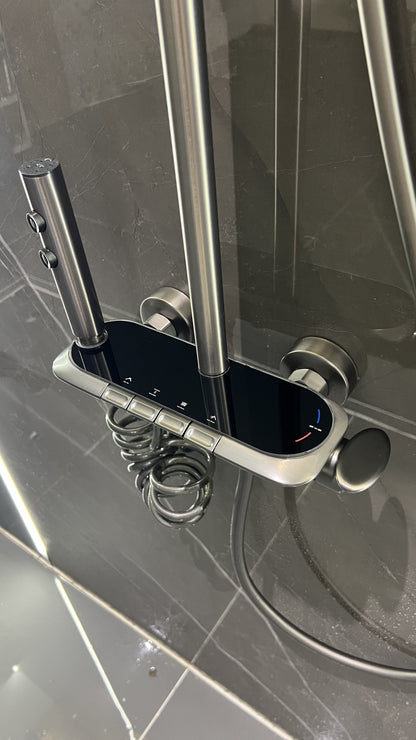 AquaBlade Pro – Triple Handle Luxury Shower System (Gun Grey)