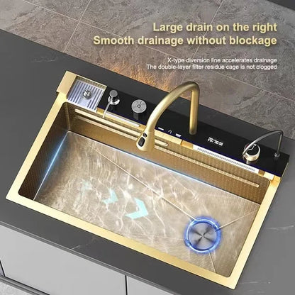 Piano Design Multifunctional Kitchen Sink - Matte Gold