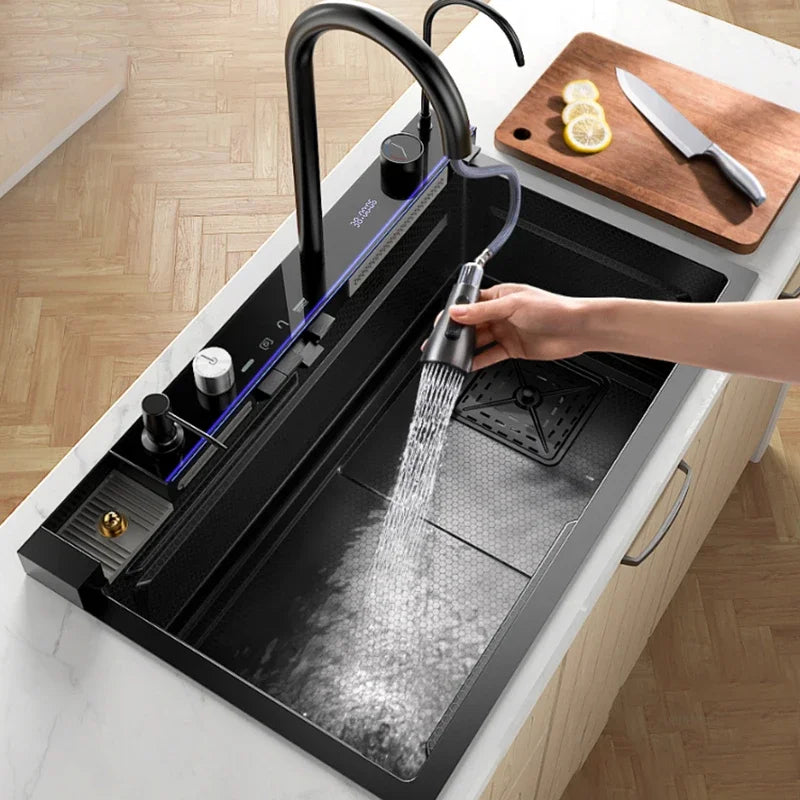 Piano Design Multi Functional Kitchen Sink - Black