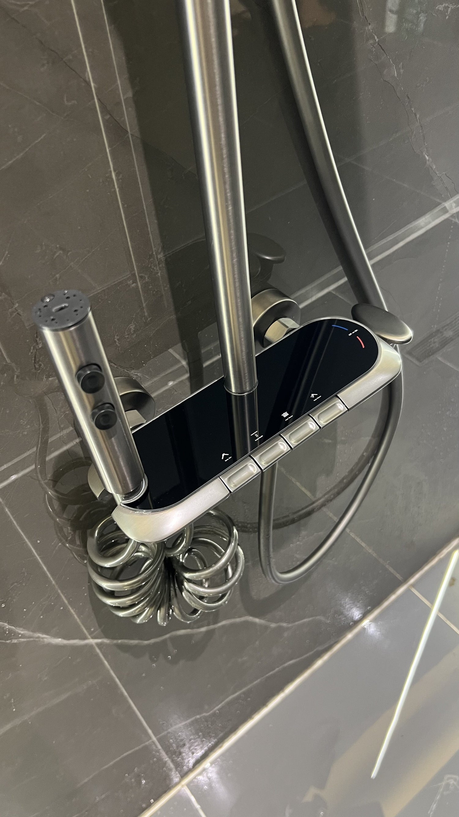 AquaBlade Pro – Triple Handle Luxury Shower System (Gun Grey)