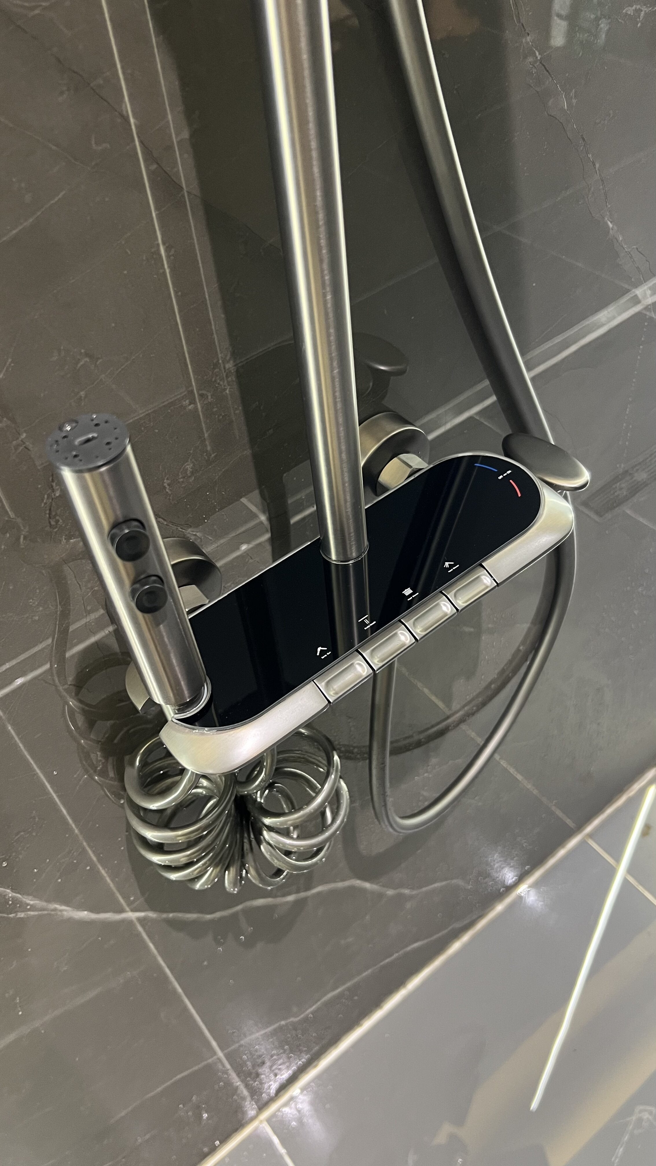 AquaBlade Pro – Triple Handle Luxury Shower System (Gun Grey)