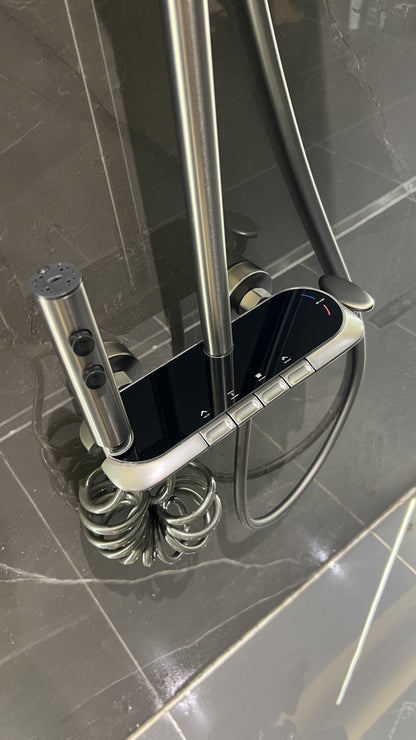 AquaBlade Pro – Triple Handle Luxury Shower System (Gun Grey)
