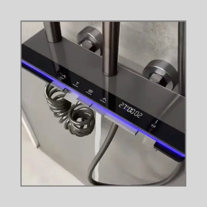 🚿 Luxury Glass-Touch Thermostatic Shower Set with LED Accent