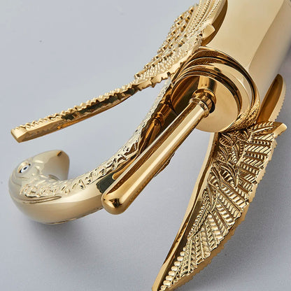 Swan Shaped Basin Faucet Golden