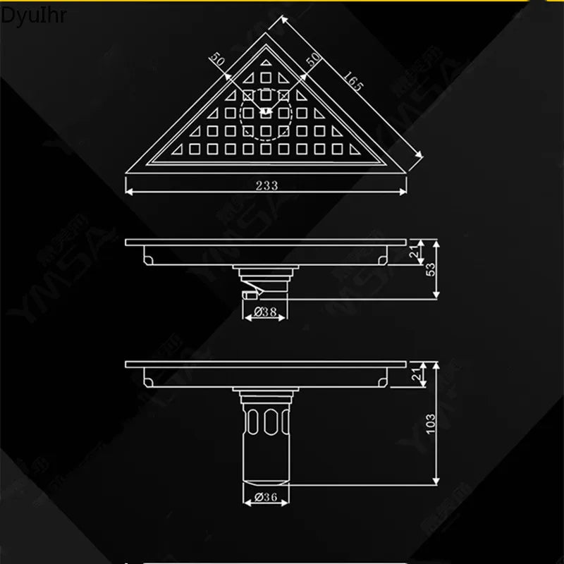 Stainless Steel Triangle Floor Drain