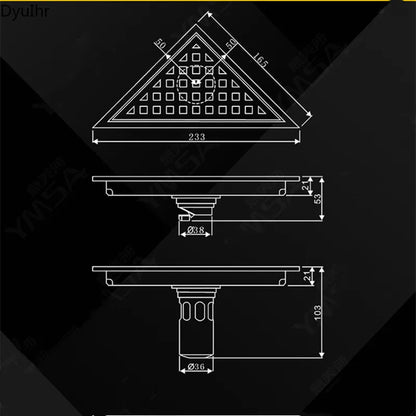 Stainless Steel Triangle Floor Drain