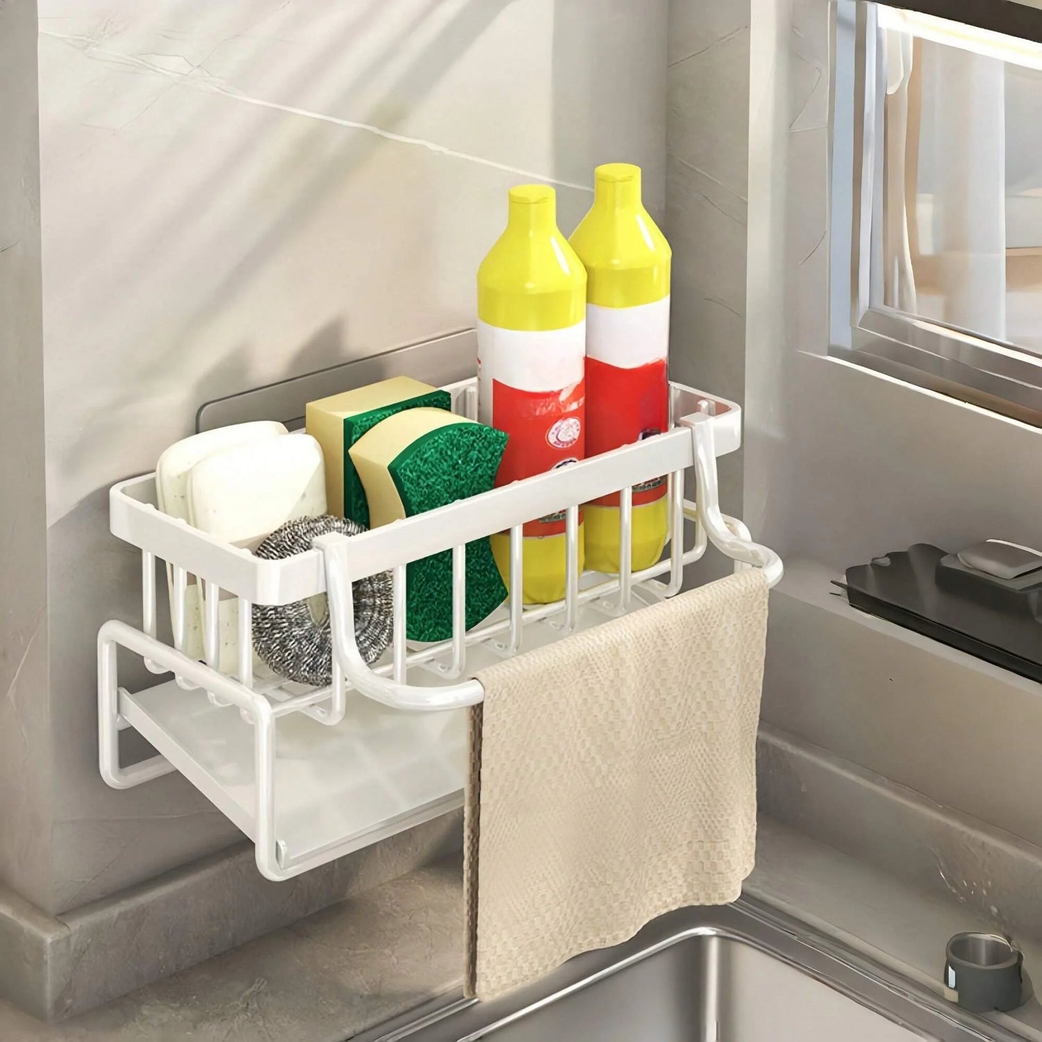 Kitchen Sink Sponge Rack With Drain