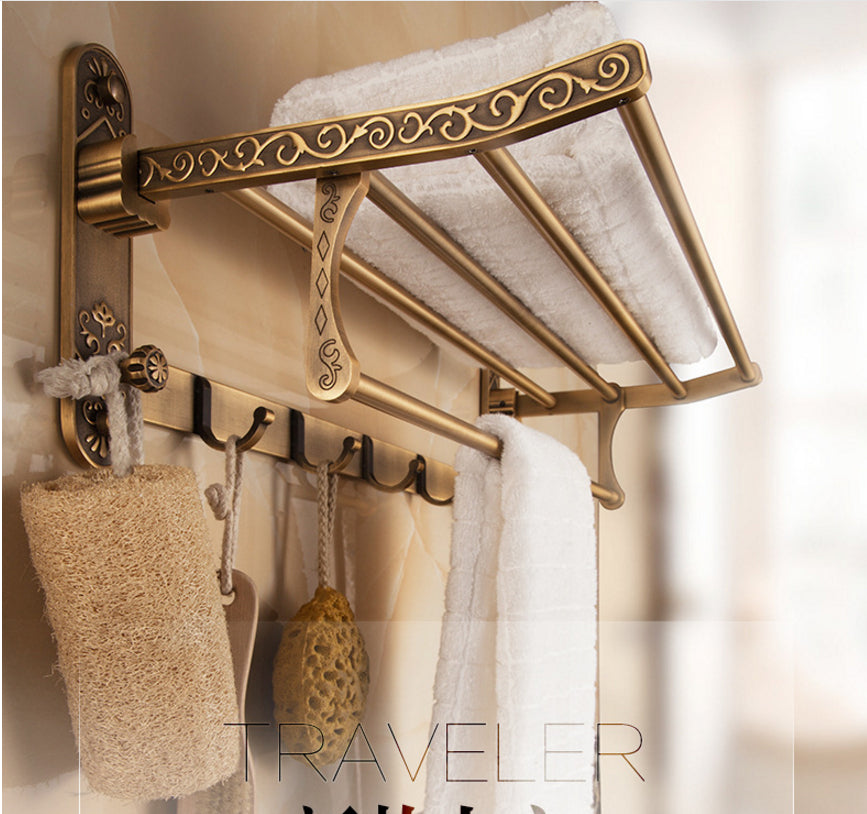 Antique Multi Towel Rail with Hooks