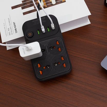 Universal 4-Way Extension Board with 2 USB + USB-C | EU Plug