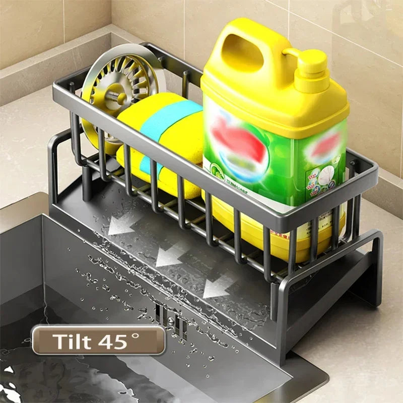 Kitchen Sink Sponge Rack With Drain