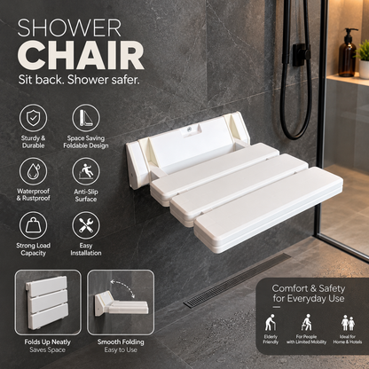 Wall-Mounted Folding Shower Seat