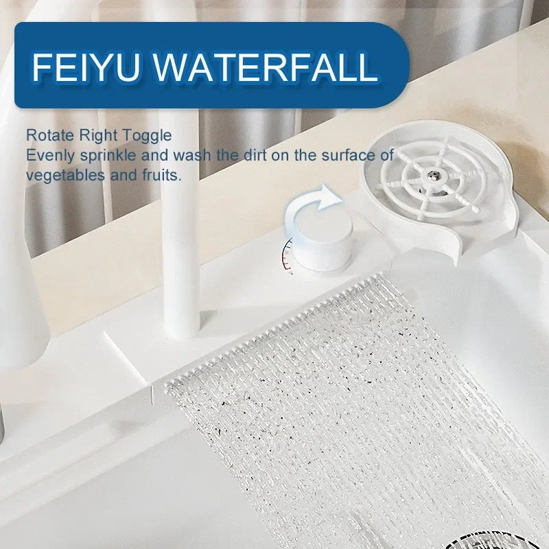 Waterfall Multifunctional Kitchen Sink - Matte White