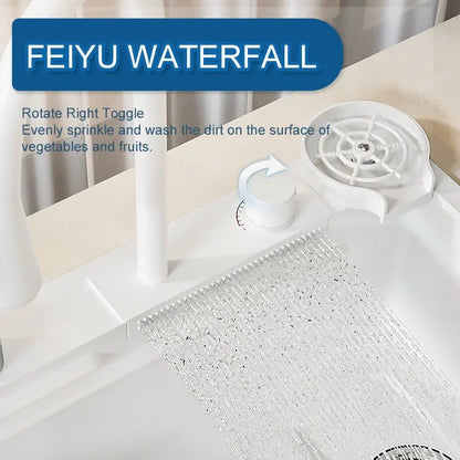 Waterfall Multifunctional Kitchen Sink - Matte White