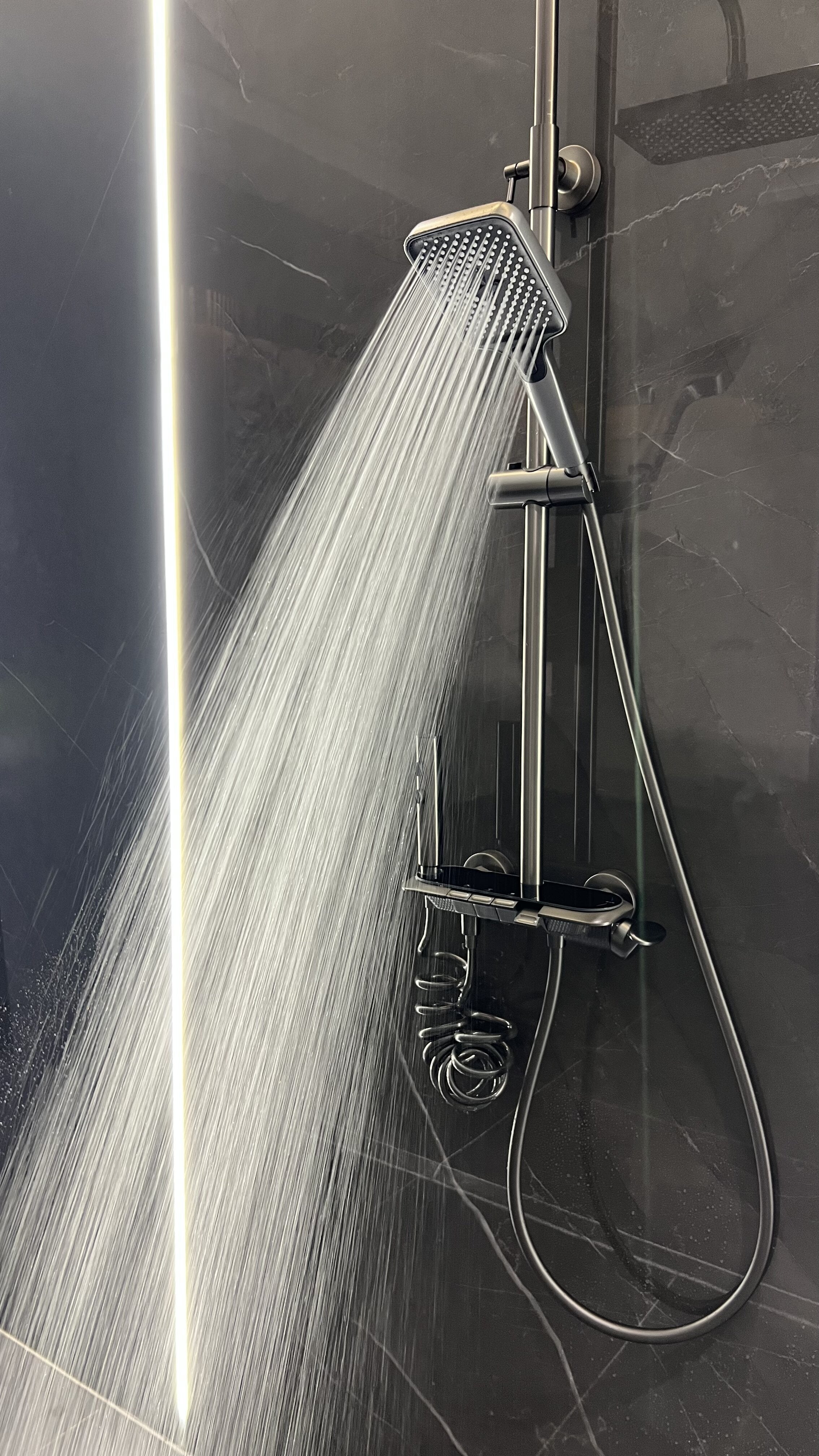 AquaBlade Pro – Triple Handle Luxury Shower System (Gun Grey)