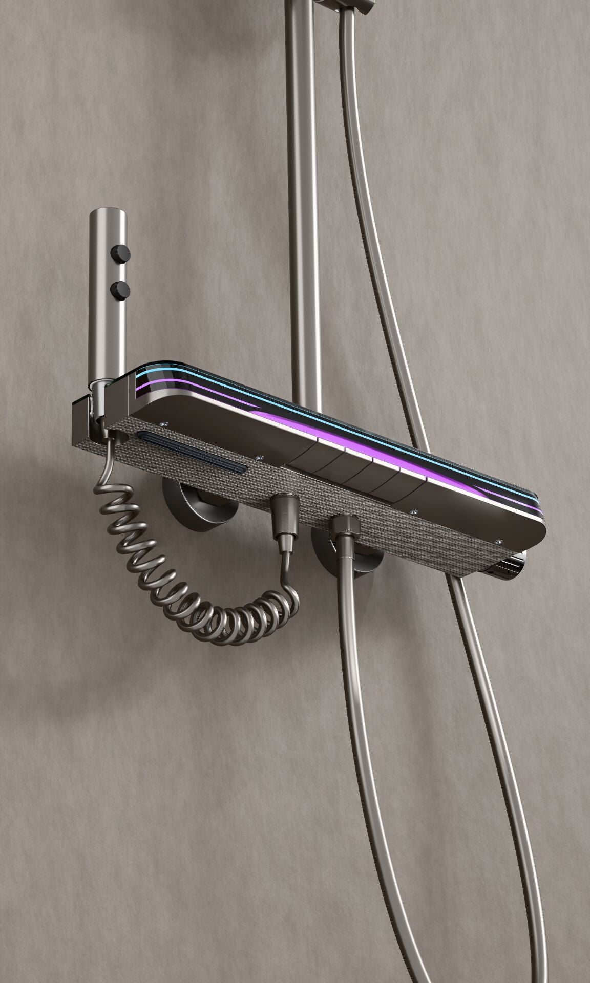 🚿 Ultra-Modern Chrome Thermostatic Shower System with Multi LED Glass Panel