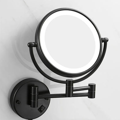 Folding Rotating Magnifying Bathroom Mirror with LED Light