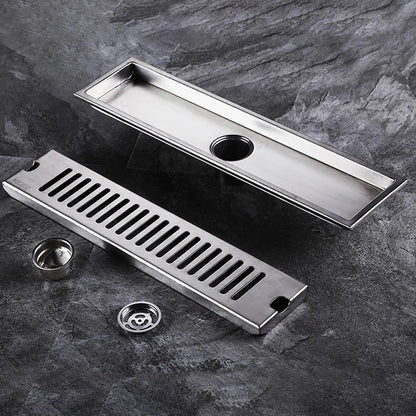 Stainless Steel Long Floor Drain Silver