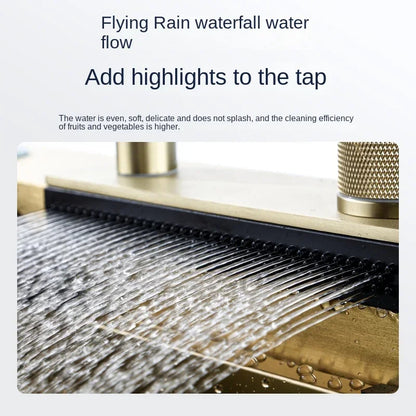 Waterfall Multifunctional Kitchen Sink - Gold