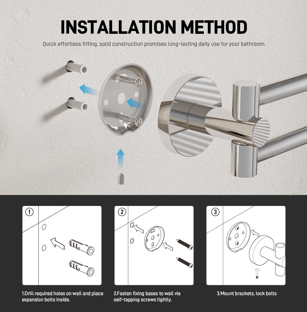 Double Arm Towel Stand – Wall Mounted