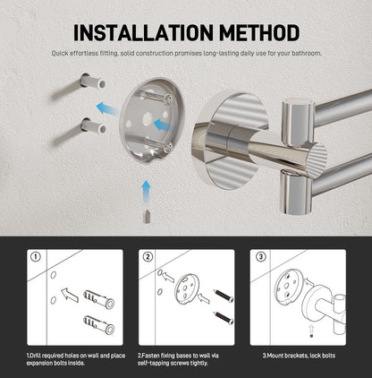 Double Arm Towel Stand – Wall Mounted