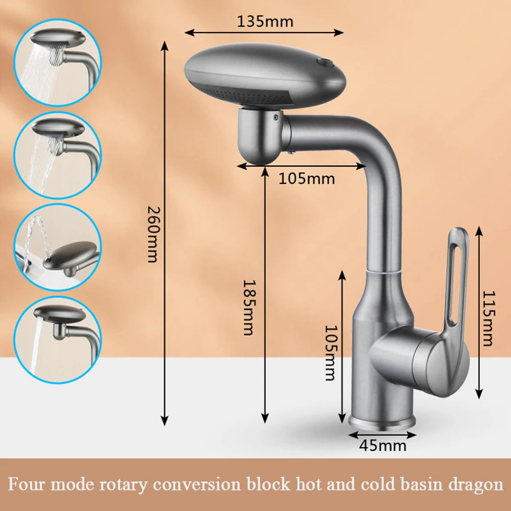 Multifunction Waterfall Basin Faucet - Universal 360° Rotatable Spray Faucet