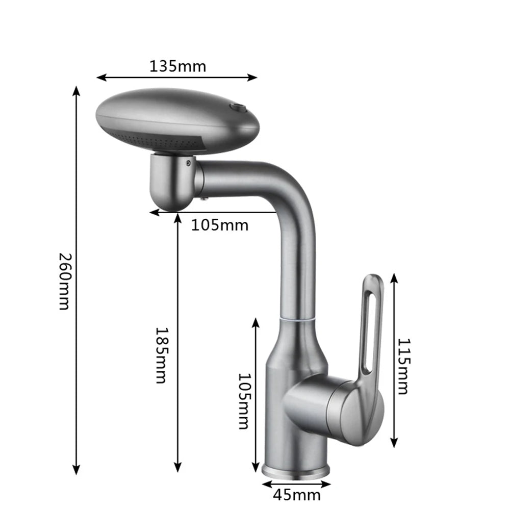 Multifunction Waterfall Basin Faucet - Universal 360° Rotatable Spray Faucet